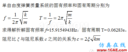 瞬態動力學專題-單自由度系統自由振動ANSYS分析ansys仿真分析圖片2