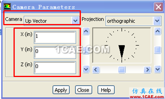 FLUENT中用camera parameter將視圖精確旋轉(zhuǎn)90度 FLUENT中用camera parameter將視圖精確旋轉(zhuǎn)90度