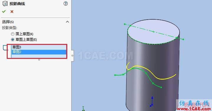 solidworks如何使用投影曲線？solidworks simulation培訓(xùn)教程圖片12