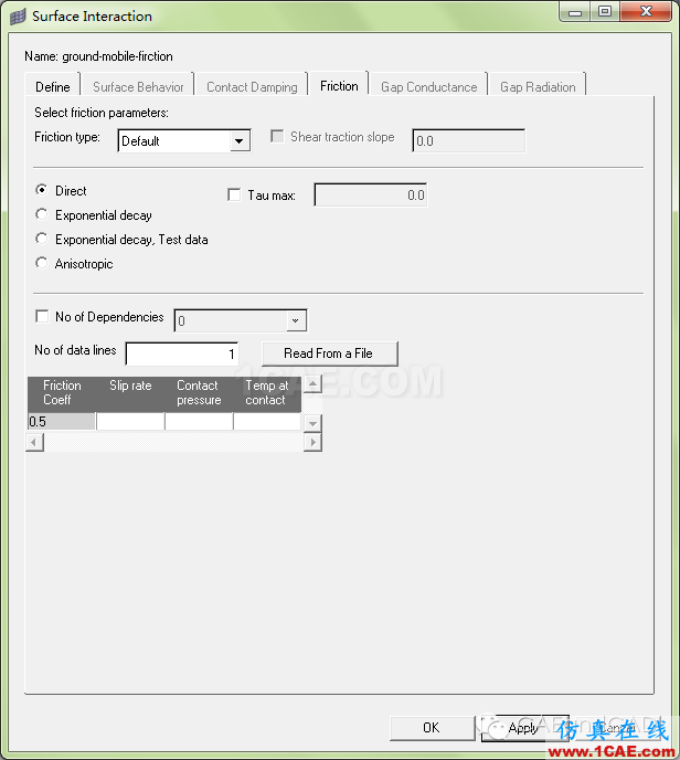 案例:板磚跌落應用,hypermesh設置surface contacthypermesh分析圖片8