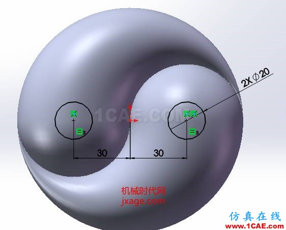 SolidWorks如何通過掃描創(chuàng)建太極圖？solidworks simulation培訓(xùn)教程圖片14