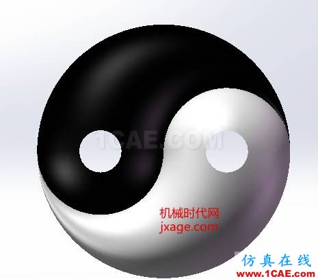SolidWorks如何通過掃描創(chuàng)建太極圖？solidworks仿真分析圖片15