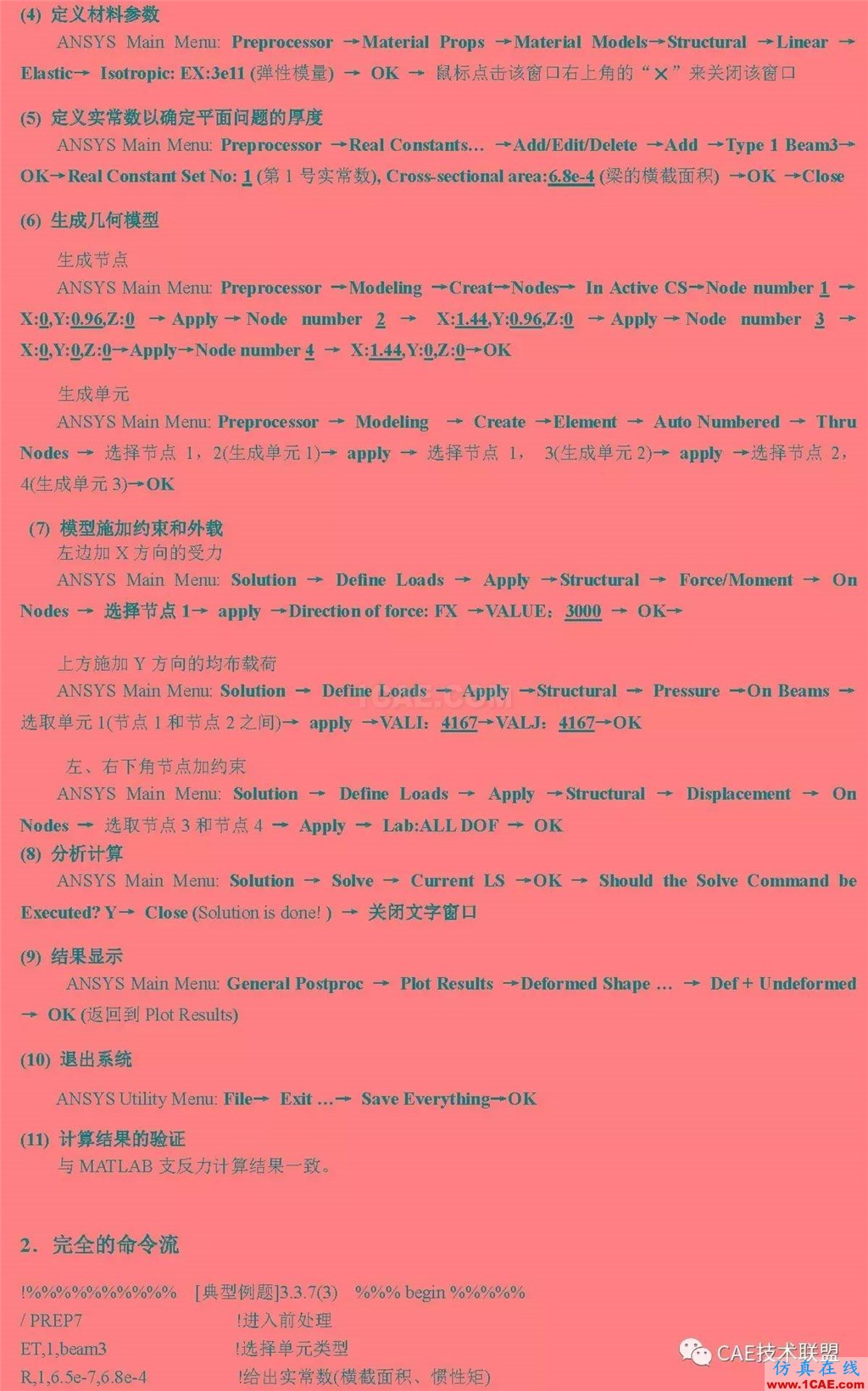 ANSYS經(jīng)典實例-三梁平面框架結(jié)構(gòu)的有限元分析ansys workbanch圖片2