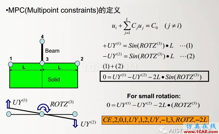 ansys技術(shù)專題之 多點(diǎn)約束(MPC)ansys培訓(xùn)的效果圖片3