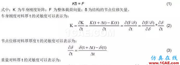 基于料厚靈敏度的轎車車身剛度優化hypermesh分析圖片2